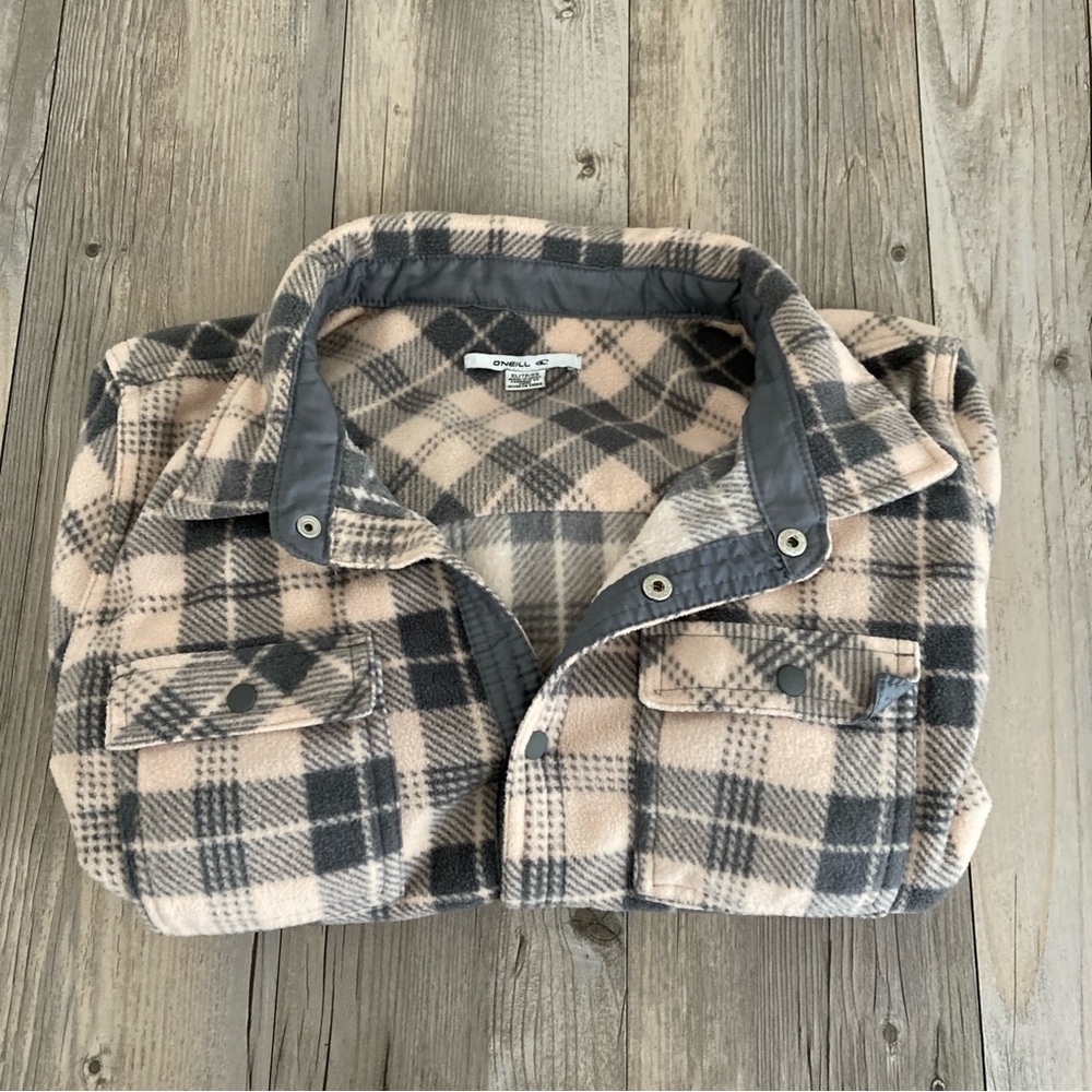 O’Neill Plaid Snap Button Shacket Fleece Women’s XL - Picture 10 of 10